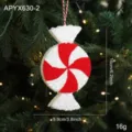 Festive red and white swirl foam candy Christmas tree ornament with sparkly glitter finish - Candy Style B