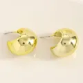 Minimalist chunky gold waterdrop stud earrings with a high-polished mirror finish for women - Gold Chunky C-Type Mirror (N-503) / Gold