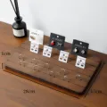 Présentoir à bijoux en bois multicouche avec dimensions 28 cm x 17 cm - Plateau de Bagues à 6 Rangs / Noyer
