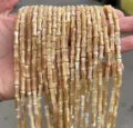 Natural Trochus shell bone-shaped loose beads for DIY jewelry making craft accessories - Bamboo Shape / 4x8mm / Natural Coffee