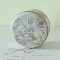 Scatola tonda in latta rosa stile vintage con illustrazione di tè di gatti carini per regali - Tè del Pomeriggio(38) / Taglia S