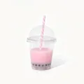 Dettaglio ciondolo tazza bubble tea in miniatura, accessorio portachiavi bevanda fai da te - Rosa
