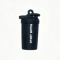Mini sports shaker bottle shape keychain pendant, black fitness shaker charm decoration. - Black