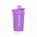 Mini sports shaker bottle keychain cute purple fitness hanging pendant cute bag accessory - Purple