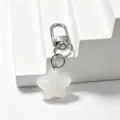 Glow in the dark star keychain cute jelly star bag charm pendant aesthetic keyring decor - White