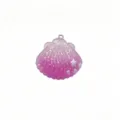 Pink gradient seashell resin charm DIY handmade jewelry accessory sparkling pendant for keychain hairclip - Rose Red