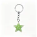 Sparkling green starfish keychain, cute resin star bag charm for women beach gift accessories. - Green