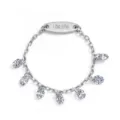 Anillo de cadena de plata con diamante de laboratorio y piedras ovaladas brillantes. - US8# / Diamantes de Imitación Blancos