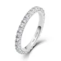 Anillo De Eternidad Completa Plata De Ley S925 Diamante De Laboratorio Joyería Moda - US7# / Banda de Pavé Completo / Plateado