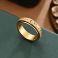 Edelstahl Spinner Ring für Damen Herren, goldener Stern Mond mattierte Anti-Stress Ring Detail. - Größe 6 / Gold