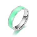 Minimalistischer Edelstahl Ring mit mintgrünem Emaile Detail, moderner Modeschmuck. - 6 / Silber