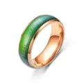 Edelstahl Ring mit Temperatur Farbwechsel und graviertem Spruch Modischer Schmuck - Größe 11 / Roségold