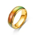 Edelstahl Gold Stimmungsring mit inspirierendem Text, temperaturfarbwechselnde Variante. - Größe 11 / Gold
