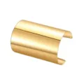Wide gold cuff bracelet for women, minimalist open metal bangle fashion jewelry for daily wear. - Long Flat Arm Cuff / Middle KC Gold