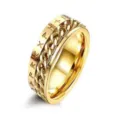 Anillo giratorio de acero inoxidable con runas vikingas diseño de cadena joyería nordica. - Talla US 7 / Cadenas con texto