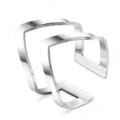Minimalist open toe ring silver geometric metal adjustable fashion foot jewelry for women - Steel 6