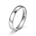 Einfacher 4mm glatter Titanstahl Partnerring, minimalistischer Schmuck für den Alltag. - Größe 5 / Silber