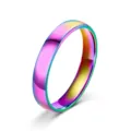 Detailansicht des 4mm Regenbogen Titanstahlrings mit glattem und modernem Bogen-Design. - Größe 5 / bunt