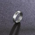 Edelstahl Krone Paar Ring, 6mm breites Band Detailansicht, romantisches Schmuckdesign. - Größe 7 / Silber Queen