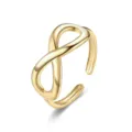 Bague ouverte infini minimaliste en acier inoxydable pour femmes et hommes, bijoux dorés. - Ouvert Ajustable / Style 9 Or
