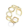 Bague ouverte géométrique en acier inoxydable doré pour femme, bijou minimaliste et chic. - Ouvert Ajustable / Style 7 Or