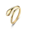 Goldener minimalistischer Schlangen Offener Ring für Damen und Herren, eleganter Modeschmuck. - Offen Verstelbar / Stil 1 Gold