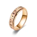 Roségold Spinner Ring für Damen, Anti-Stress Drehring mit Stern und Mond Hohlmuster Design. - Größe 6 / Roségold