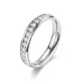 Titanstahl Voll-Diamant Drehring, hochwertige Edelstahl Paare Schmuck Detailansicht hier. - Größe 5 / Stahlfarben