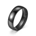 Schwarzer Titanstahl Ring Detail, minimalistisches 6mm gewölbtes Band für Damen, Herren. - Größe 5 / Schwarz