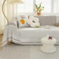 Housse de canapé géométrique de style nordique avec franges décoratives pour maison - 130x180cm (Fauteuil) / Rayures minimalistes