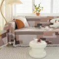 Couverture de canapé géométrique nordique avec franges - 130x180cm (Fauteuil) / Grille de pixels