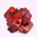 Wooden brain teaser puzzle interlocking block toy for adults relaxing challenge. - Colorful Blockade Puzzle