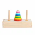 Wooden Tower of Hanoi Math Puzzle Toy 10-Tier Brain Teaser Educational Toy for Kids - Small Tower of Hanoi