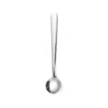 Edelstahl Rundlöffel, Kaffeelöffel Dessertlöffel Rührlöffel, silber polierte Oberfläche. - 13cm / Naturfarben