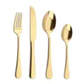 Gold stainless steel cutlery set table knife fork spoon kitchen flatware tableware set - 4-Piece Set (OPP Bag) / Titanium Gold