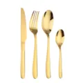 Set de couverts en acier inoxydable doré 4 pièces vaisselle de cuisine couteau cuillère - Ensemble de 4 Pièces (Sac OPP) / Set de 4 pièces / Or