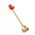Goldfarbener Edelstahl Weihnachten Strumpf Löffel Für Kaffee Und Dessert Rührlöffel - Weihnachtssocken Löffel / Gold