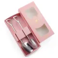 Creative stainless steel shovel spoon set in pink gift box for coffee and dessert. - Two-Piece Set / Silver/Pink Box