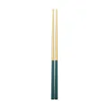 Baguettes de table vert sarcelle et or design moderne minimaliste en acier inox variante - Baguettes 21 cm vert paon et or