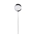 Stainless steel round spoon dessert spoon shiny polish tableware single piece 1pc - Dinner Spoon / Natural