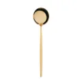 Modern stainless steel golden round spoon, sleek design for western dining and delicious dessert. - Dinner Spoon / Titanium Gold