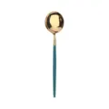 Stainless steel spoon emerald green handle gold finish modern cutlery tableware variant - Dinner Spoon / Peacock Green Gold