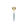 Luxury Gold Stainless Steel Dessert Spoon with Elegant Emerald Green Handle for Dining - Tea Spoon / Peacock Green Gold