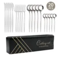 20-teiliges Besteckset aus Edelstahl mit Geschenkkarton, Messer, Gabel und Löffel. - 20-teiliges Set / Silber