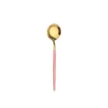 Stainless steel golden spoon with elegant pink handle, perfect for dessert and daily dining use. - Tea Spoon / Pink Gold