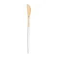 Gold and white stainless steel dessert butter knife, elegant modern table cutlery variant. - Dinner Knife / Platinum