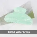 Minimalist aqua green acrylic hair claw clip for women in medium size with marble texture - Hollow Serrated Style (B8563) / Aqua Green