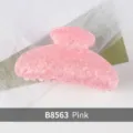 Elegant pink pearlescent acrylic hair claw clip for women's simple hairstyling accessory - Hollow Serrated Style (B8563) / Pink