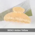Medium sized amber yellow acrylic hair claw clip B8563 with minimalist glazed texture design - Hollow Serrated Style (B8563) / Glaze Yellow