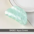 Elegant mint green acrylic hair claw clip featuring stylish marble pattern finish - Solid Arc Style (B4083) / Aqua Green